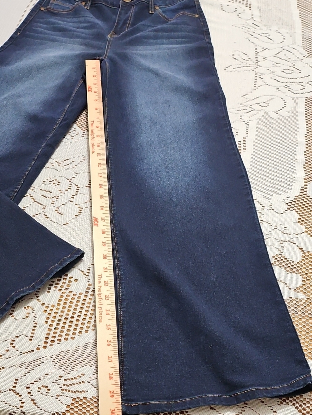 1822 Denim Women's Dark Indigo Wide-Leg Jeans Size 8 - Picture 4 of 10
